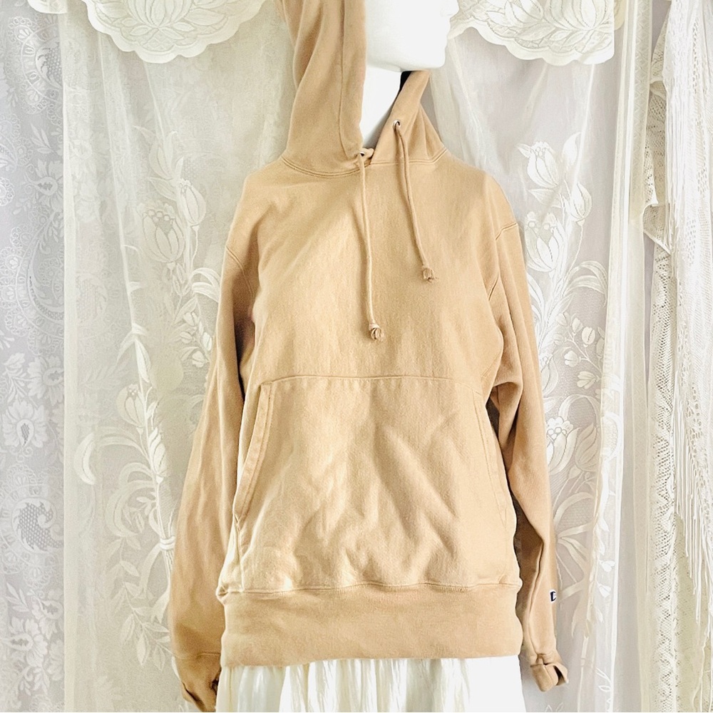 Champion Reverse Weave Tan Heavy Cotton Blend Hoodie
